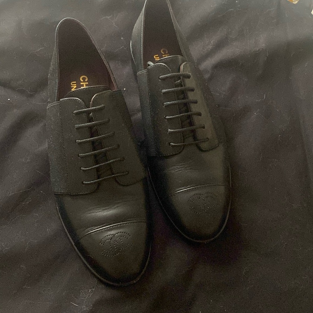Chanel uniform lace up shoe 36.5